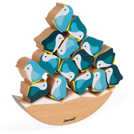 Janod - Schaukel-Pinguine aus Holz - Kleinkindspielzeug - Geschicklichkeitsspiel Entwicklung von Feinmotorik und Konzentration - Partnerschaft mit dem WWF - FSC-zertifiziert - Ab 2 Jahren, J08602