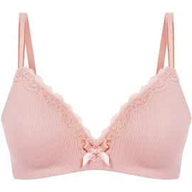 Hunkemöller Bügelloser BH "Vorgeformter BH ohne Bügel Lola", Damen, Gr. 80D, Cup D, rosa, 58% Polyamid, 25% Polyester, 17% Elasthan, BHs