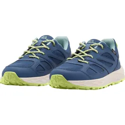 Wanderschuh JACK WOLFSKIN "WOODLAND 2 TEXAPORE LOW K", Gr. 39, blau (evening sky), sportlich, Schuhe, wasserdicht