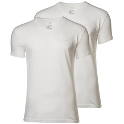 GANT Herren T-Shirt, 2er Pack - V-NECK T-SHIRT 2-PACK, V-Ausschnitt, kurzarm, Cotton Weiß L