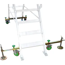 FACAL 2 teleskopische Fahrbalken mit Lenkrollen und 2 starren Streben 4-8 Stufen 90 cm Plattform
