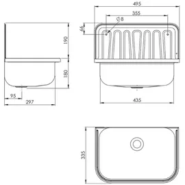 QUANTEX Waschtisch 50,5 x 37,0 cm (802000)