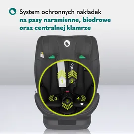 lionelo Autokindersitz Lavender i-Size ab 1 Jahr bis 12 Jahren, ab 9 kg bis 36 kg ISOFIX Breiter Einstellber Schwarz - Schwarz