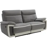 Relaxsofa elektrisch 3-Sitzer metti - Samt - Grau