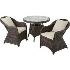 Tectake Aluminium Rattan Set Zürich 3-tlg. natur