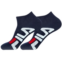 Fila Unisex Socken im Pack - Invisible Sneakers, Logo, einfarbig Blau 35-38