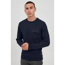 Blend Longpullover BLEND "Sweatshirt BHOskari", Herren, Gr. L, blau (marineblaus), Obermaterial: 100% Baumwolle CO., Sweatshirts Longpullover