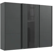 WIMEX Schwebetürenschrank Atlanta by fresh to go«, mit Akustikpaneel Optik (3D Leisten), Lamelle schwarz