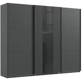 WIMEX Schwebetürenschrank Atlanta by fresh to go«, mit Akustikpaneel Optik (3D Leisten), Lamelle schwarz