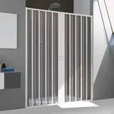 Forte Idralite - Faltduschtür Aus Pvc Weiss H 185 Mod. Flex Mit Zentraler Öffnung 150 Cm
