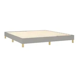 vidaXL Bettgestell ohne Matratze Hellgrau 160x200 cm Stoff