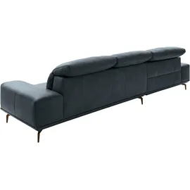 Musterring Wohnlandschaft MUSTERRING "MR 2490 Ecksofa mit erstklassigem Sitzkomfort, Long-Life-Leder", blau (blau, b), B:342cm T:207cm, Sofas, Wohnlandschaft, Bronze-Fuß Sitzhöhe 46cm, wahlweise mit Funktionen, Maße 342 x 207 cm