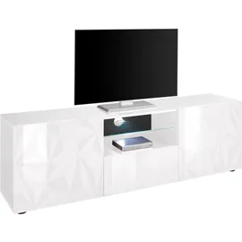 Home Affaire Prisma TV-Board 181 cm Weiß Kunststoff/Metall/MDF/Melamin/Holzwerkstoff