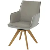 KOINOR Armlehnstuhl Leder  Schwof ¦ grau ¦ Maße (cm): B: 57 H: 90 T: 66.0