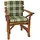 FRG Stuhlauflage Gartenstuhl Kissen grün beige kariert 48x88cm Baumwolle