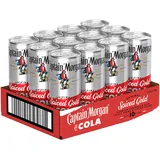 Captain Morgan Original Spiced Gold & Cola Mix-Getränk | Premium Rum Blend in erfrischender Kombo | Jetzt in der handlichen Dose für unterwegs | 10% Vol. | 12x250ml EINWEG Mehrverpackung