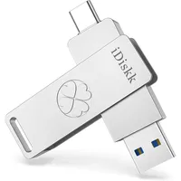 iDiskk 1 TB USB-C-Flash-Laufwerk, Geschwindigkeit bis zu 550 MB/s Speicherstick Datenspeicher, Typ C+ USB A 3.2 Gen2 SSD Daumenlaufwerk, für iPhone 15/16/17, Android-Handy/PC/Mac