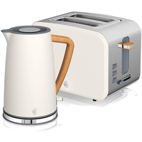 Swan STP2090WHTNEU Set Frühstückskocher, kabellos, 1,7L Toaster Breitschlitz 2