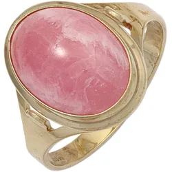 Goldring JOBO Gr. 60, gelb (gelbgold 585), Fingerringe, Damen, 60, Gelbgold 585, 585 Gold mit Rhodochrosit