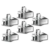 Rosenstein & Söhne 6er-Set: Speisering: eckig, mit Heber und Stampfer