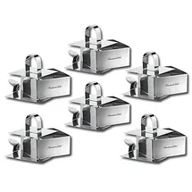 Rosenstein & Söhne 6er-Set: Speisering: eckig, mit Heber und Stampfer