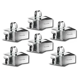 Rosenstein & Söhne 6er-Set: Speisering: eckig, mit Heber und Stampfer