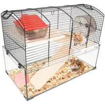 Karlie Flamingo Hamsterkäfig Vitru 1 – Schwarz, 51,5 × 29 × 40 cm | Stilvoll, Robust & Perfekt für kleine Nager!