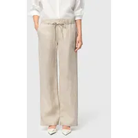 MAC CHIARA BELT Leinenhose Wide Fit Beige 36 32