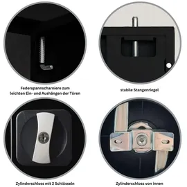 Proregal BEE Aktenschrank 195 x 92 x 42 cm Schwarz