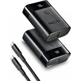 ngs Schnelllade-Powerbank 10000mAh 22,5W USB-C - USB-A LED-Anzeige Schwarz