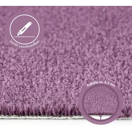Andiamo Teppichboden ANDIAMO "Ines, Kräuselvelours, Gesamthöhe 8,5 mm, Luxusklasse LC2", lila (dunkellila), B:400cm L:450cm, Kunstfaser, Teppiche, Uni Farben, Breite 400 cm, strapazierfähig & pflegeleicht