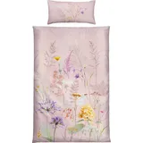 Erwin Müller Bettwäsche Blumen und Gräser Sand Größe 40x80 cm / 135x200 cm - mit Digitaldruck, seidig weiche Qualität, temperaturausgleichend, mit Reißverschluss