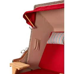 Mr. Deko Strandkorb - bene living - Schaalsee Teak - PE grau - Modell 585 - inkl. Liftersystem