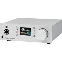 Pro-Ject Pre Box S2 Digital Edition 23, Audiophiler Stereo Vorverstärker, verbesserte leistungsstärkere Version, ESS9038 Dual-DAC, 24bit/192kHz, DSD512, Made in Europe, Silber