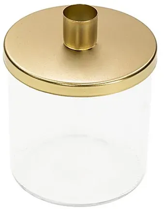 Glasgefäß mit Kerzenhalter, 13 cm, 10 cm Ø