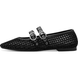 TAMARIS Ballerina (DURCHBROCHEN) für Damen, schwarz, 39 EU