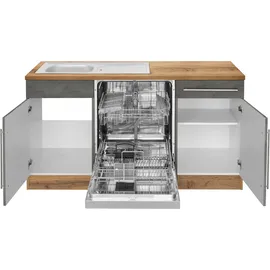 kochstation Winkelküche L-Form KS-Samos 280 cm grau