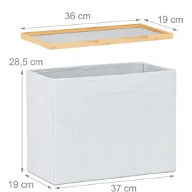 Relaxdays Hocker mit Aufbewahrung, Grau,Hellbraun