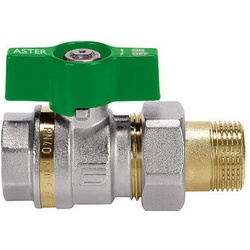 Kugelhahn für Trinkwasser mit Flügelgriff und Verschraubung 1/2"