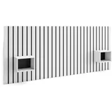 SKRAUT HOME Kopfteil, und Nachttische, Bettrücken, Ablage, 258x107x3 cm, Bett 150,160,180 cm, Paneele, Moderner Stil, Weiß - 471_1