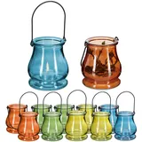 Relaxdays Windlicht 12er Set Glas Mehrfarbig