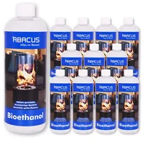 ABACUS® Ethanol, Spiritus, Bioethanol, Brennspiritus für den Kamin, Tischkamin, Wandkamin und Feuerstellen Bioethanol 12x 1 Liter (7069)