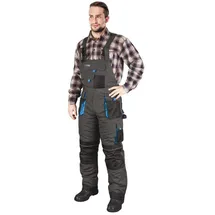 Leber & Hollman LH-FMNW-B_SBNXXL Formen Gefütterte Schutzlatzhose, Grau-Schwarz-Blau, XXL Größe