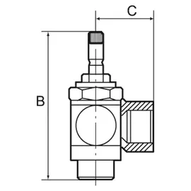 Riegler Drosselventil, beidseitige Drosselung (B) G 1/2 IG, G 1/2