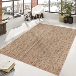 Outdoor & Indoor Teppich wetterfest Borneo Sisal-Jute-Optik natur Lineas 120x170 cm