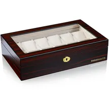 Designhütte Uhrenbox Auckland für 12 Armbanduhren aus Holz Braun