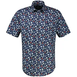Lerros Floral Kurzarmhemd Blau XL