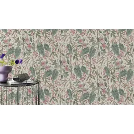Rasch Textil Vliestapete Curiosity 10,05 m x 0,53 m 538212 Weiß/Rosa/Grün