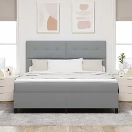 vidaXL Boxspringbett 180 x 200 cm Hellgrau
