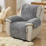 Ein Flanell-sesselbezug Im Bohème-stil, Kratzfest Gegen Haustiere, Geeignet Für Sofas Und Relaxsessel (grau). – Crezuo